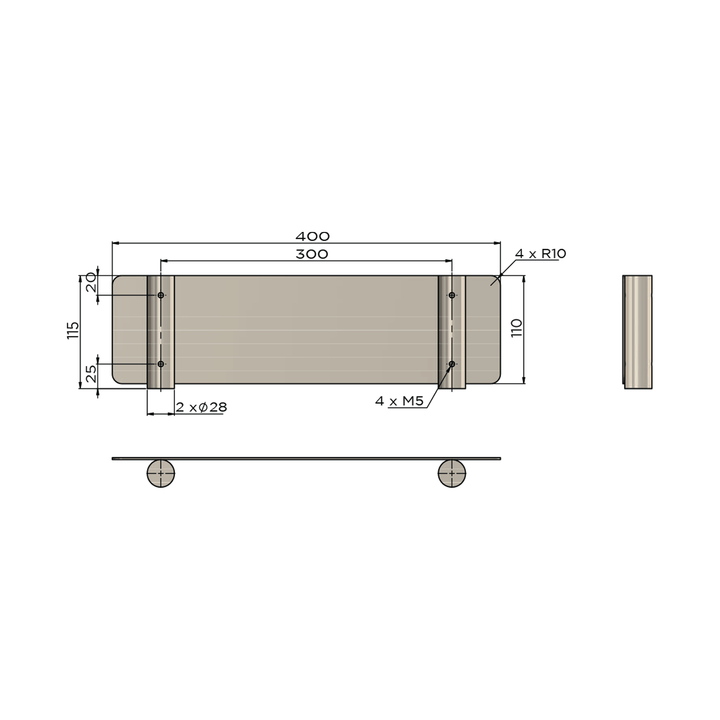 Curvae Bathroom Shelf 400mm