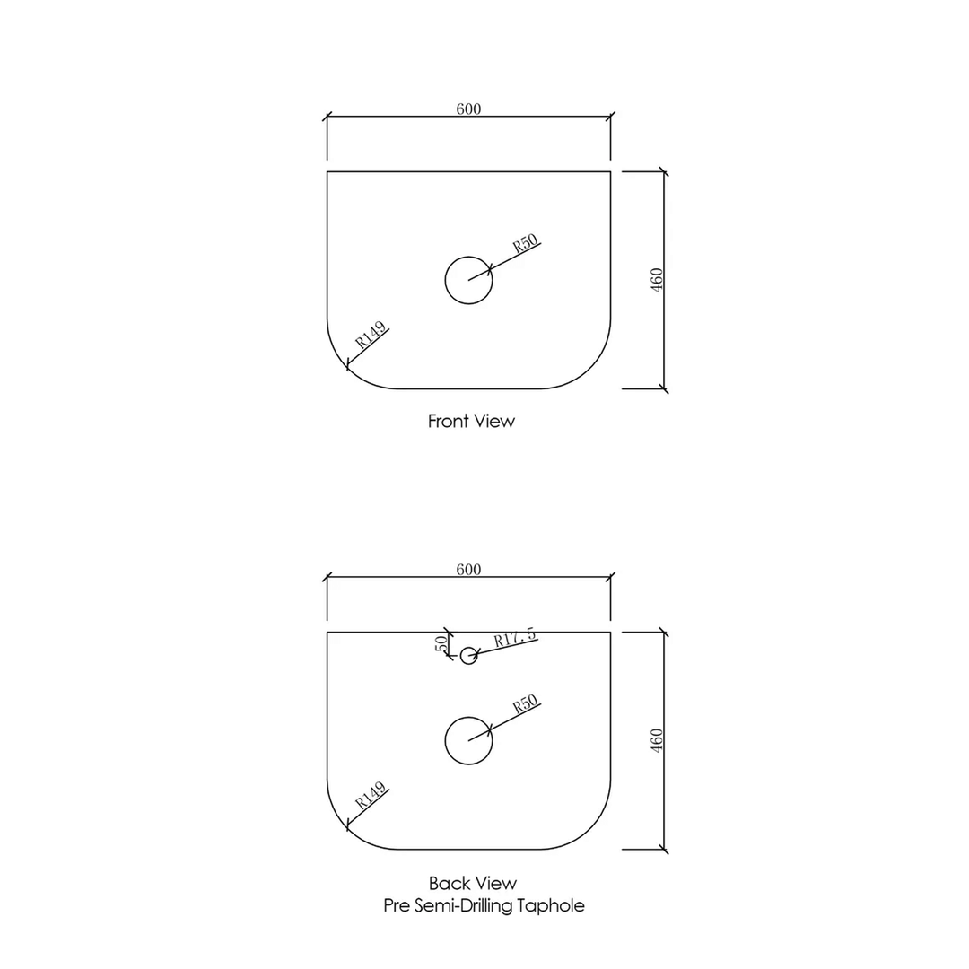 Otti Curved Vanity Stone Benchtop (600-1800mm)