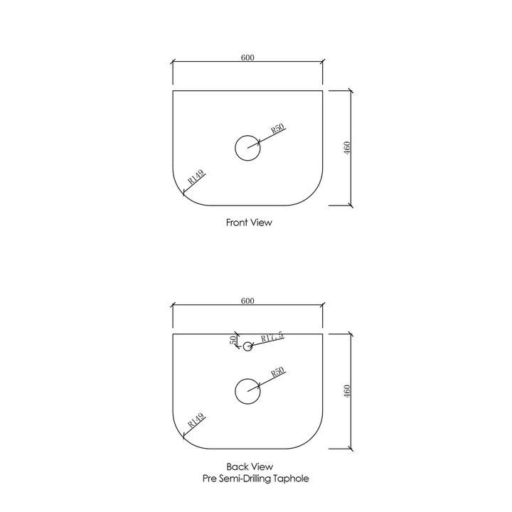 Otti Curved Vanity Stone Benchtop (600-1800mm)