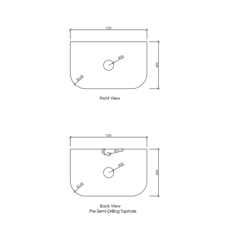 Otti Curved Vanity Stone Benchtop (600-1800mm)