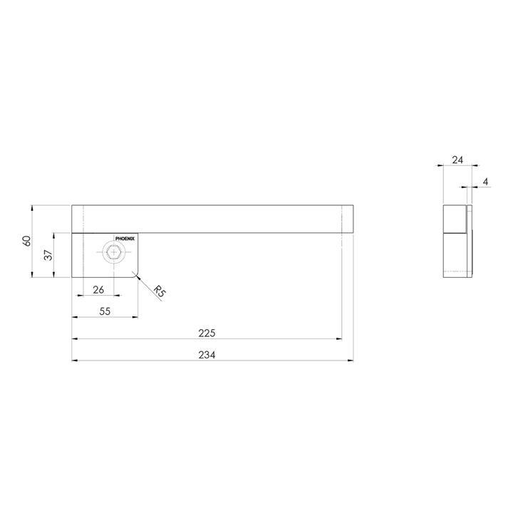 Phoenix Designer Square Swivel Outlet Spout 230mm