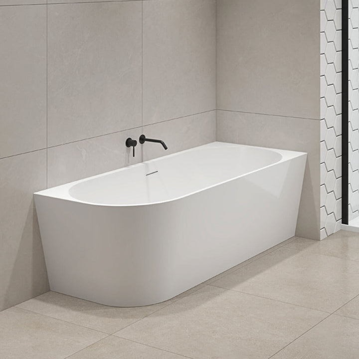 Eco Corner Overflow Bathtub Gloss White 1400-1700mm