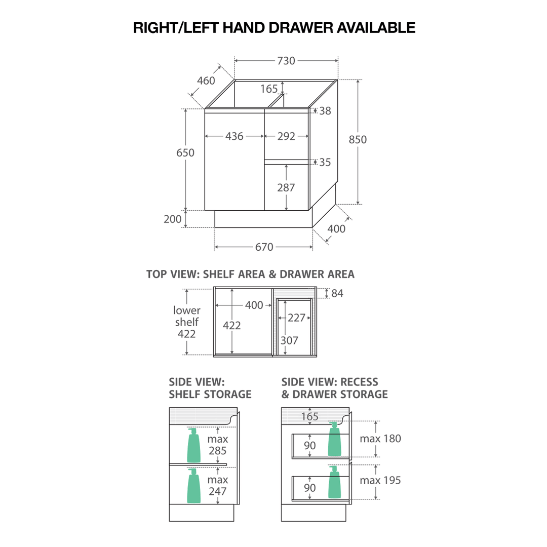 Edge Industrial Floor Mounted Vanity (600-1500mm)