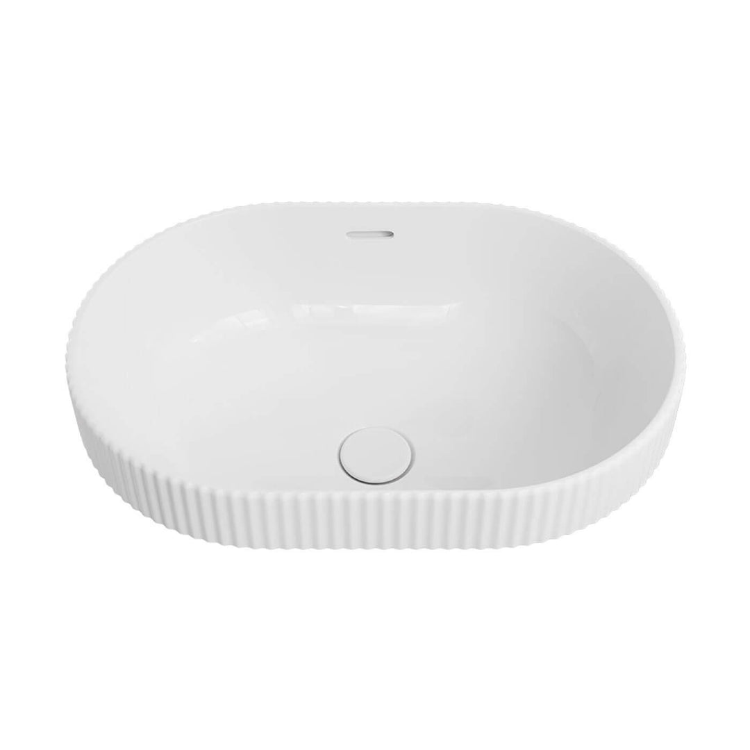 Eleanor Fluted Pill Semi-Inset Basin 555x385mm