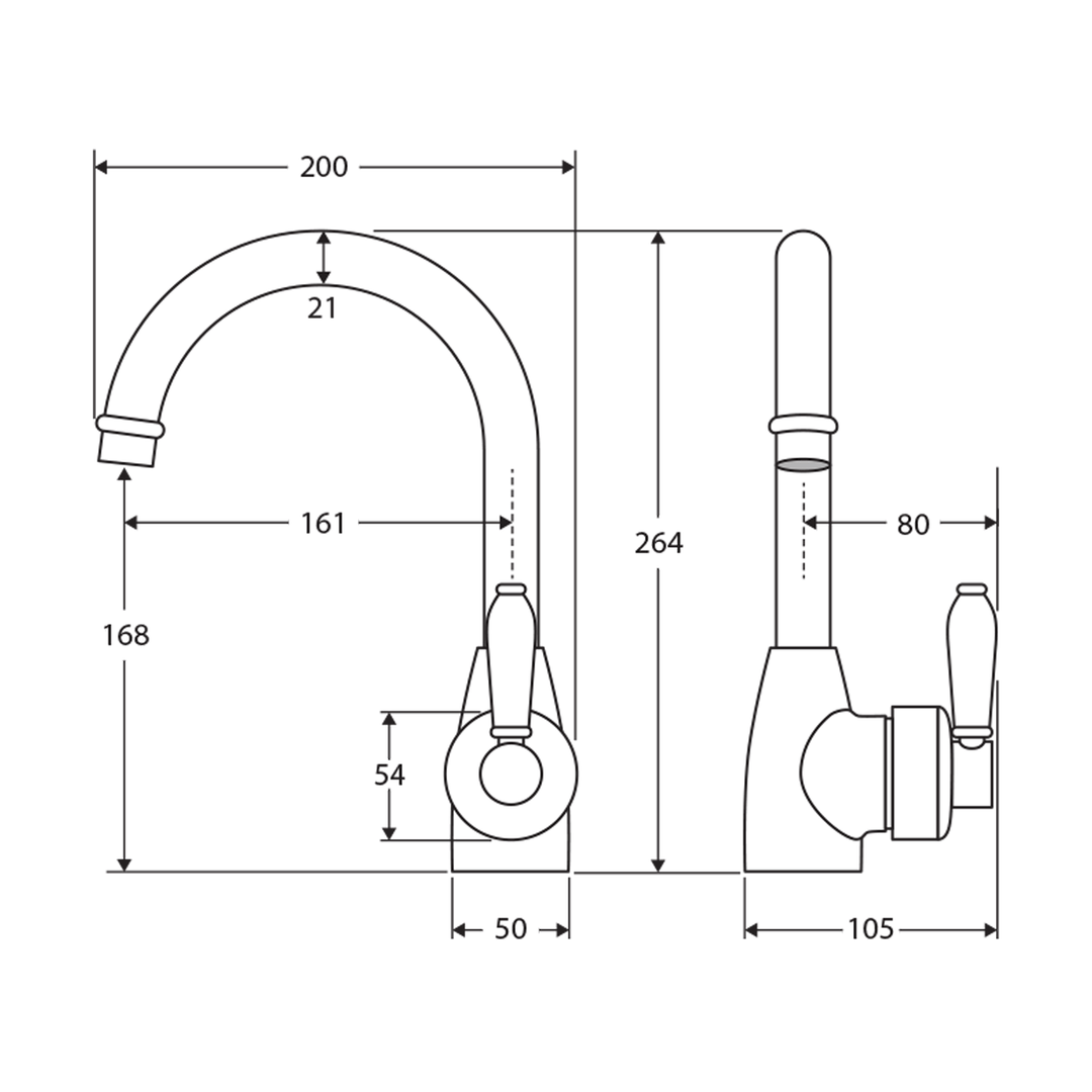 Eleanor Hamptons Gooseneck Basin Mixer