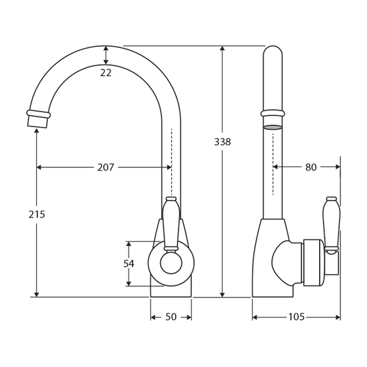 Eleanor Hamptons Gooseneck Sink Mixer