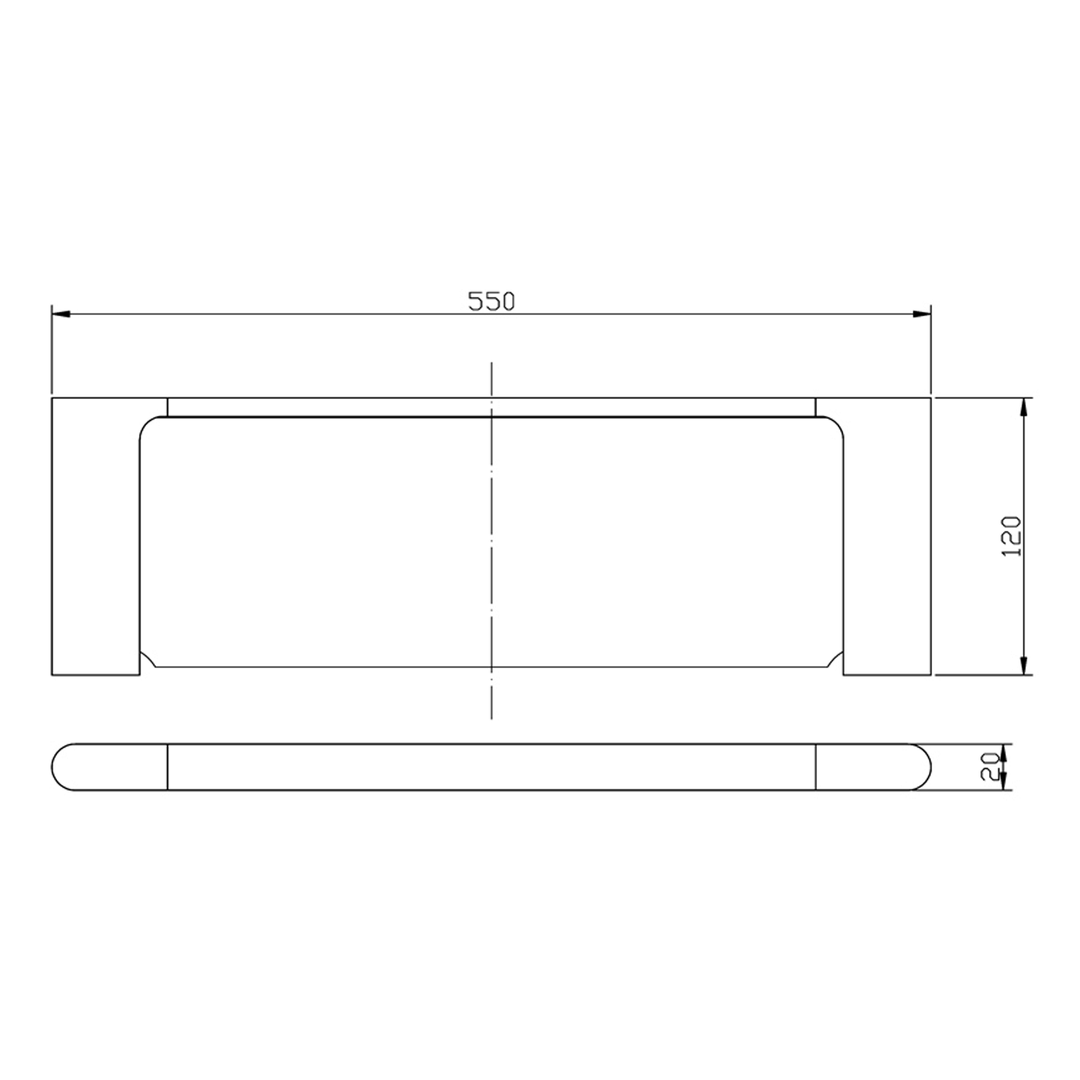 Eli Curved Shower Storage Shelf 550mm