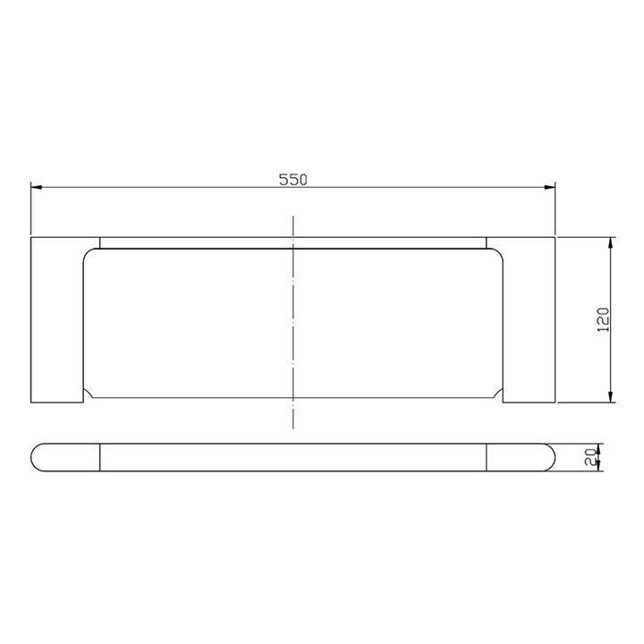 Eli Curved Shower Storage Shelf 550mm