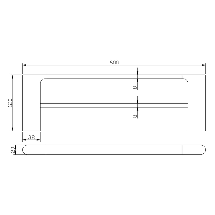 Eli Double Towel Rail 600mm/800mm