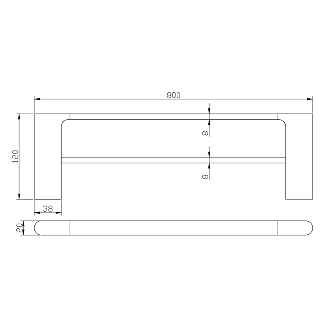 Eli Double Towel Rail 600mm/800mm