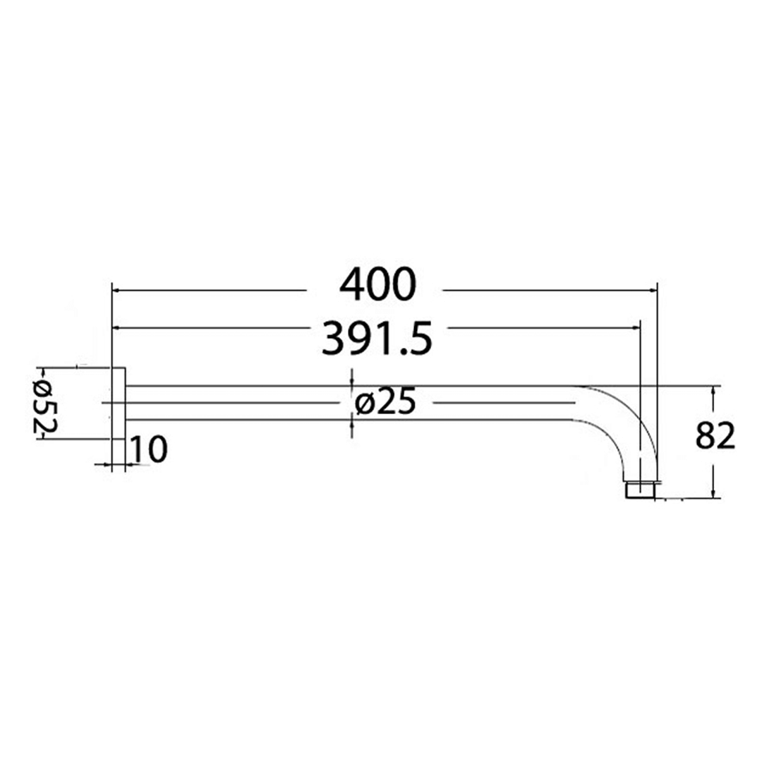 Eli Round Horizontal Shower Arm 400mm