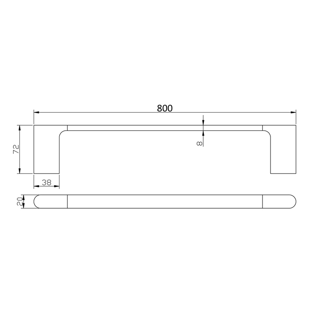 Eli Single Towel Rail 600mm/800mm