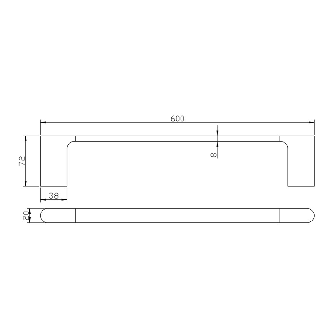 Eli Single Towel Rail 600mm/800mm