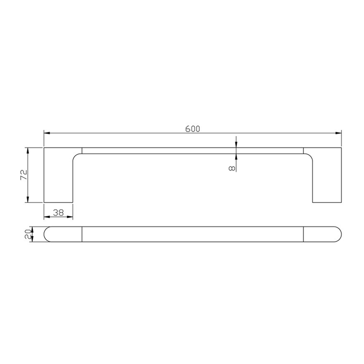 Eli Single Towel Rail 600mm/800mm