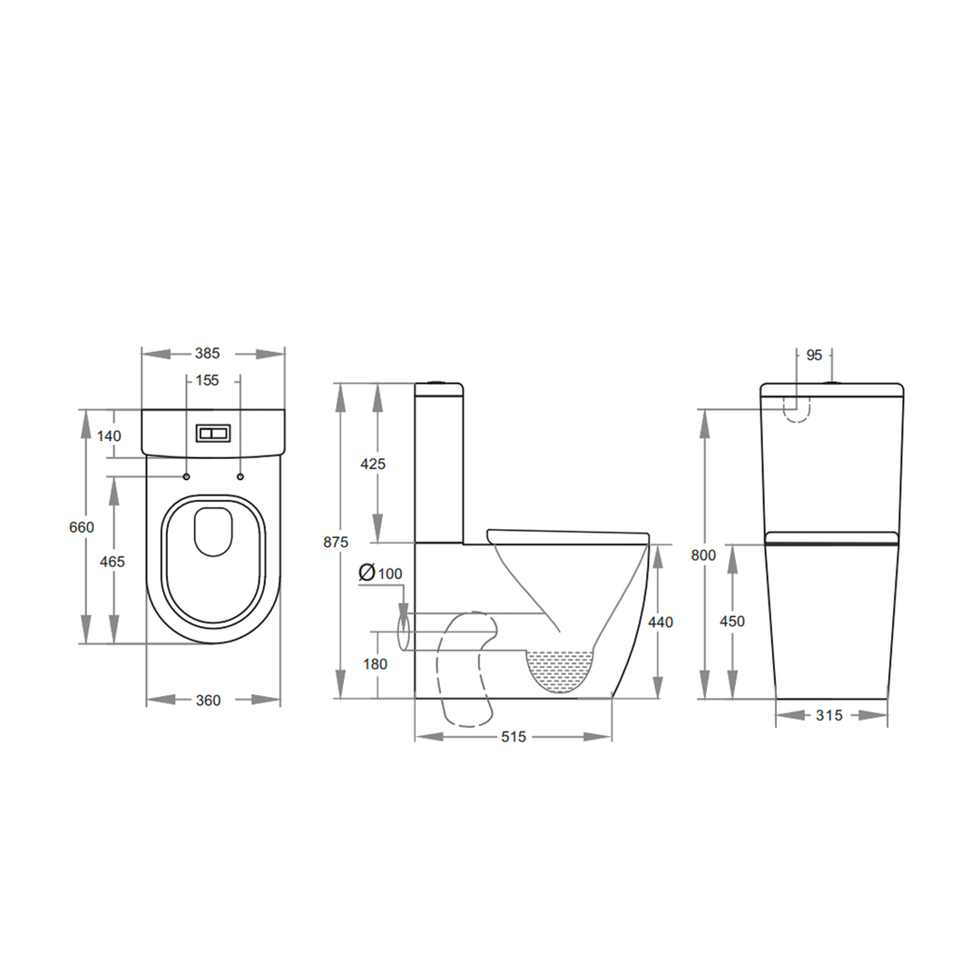 Elvera Ambulant Rimless Toilet Suite