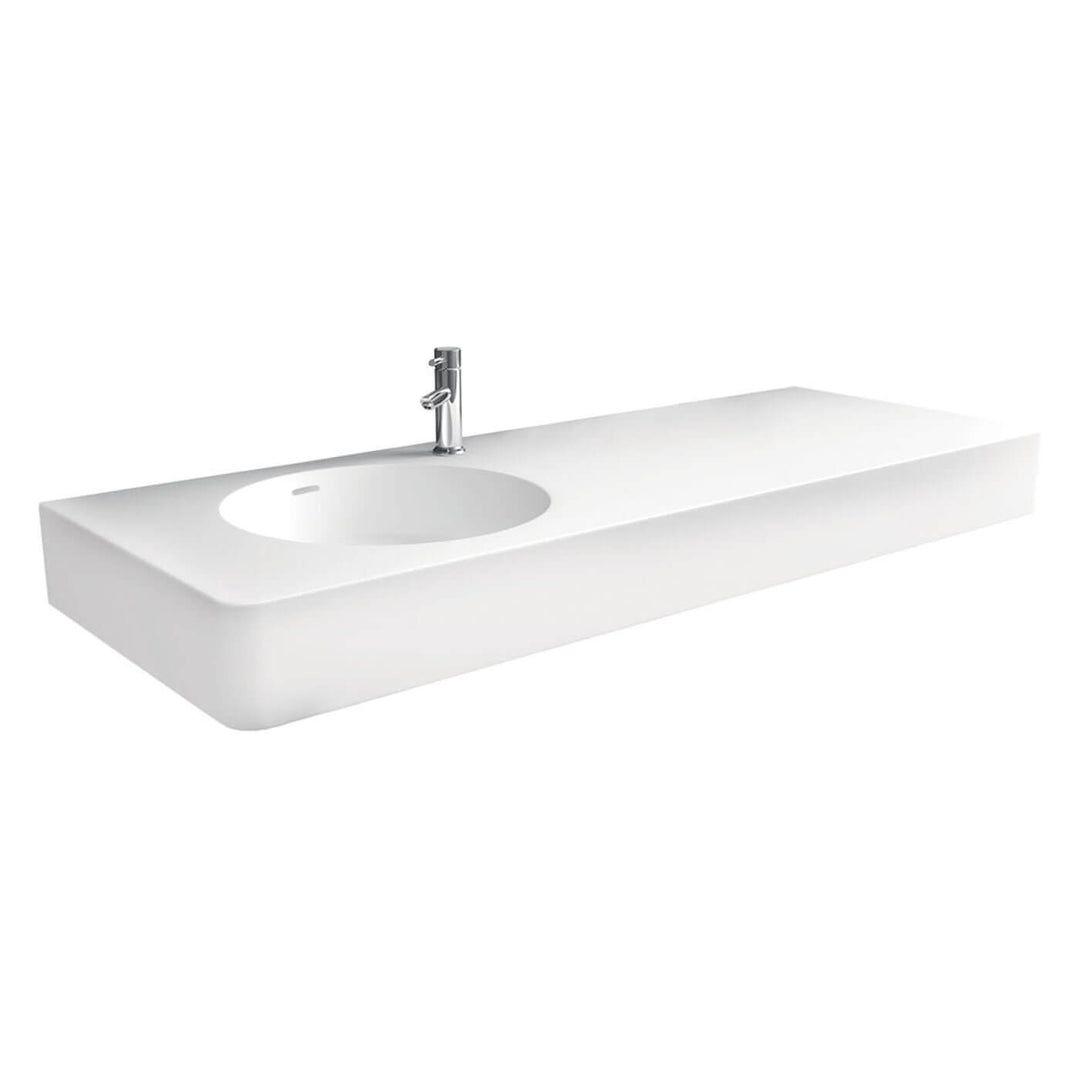 Encanto Left Hand Bowl Cast Stone Wall Hung Basin 1200mm