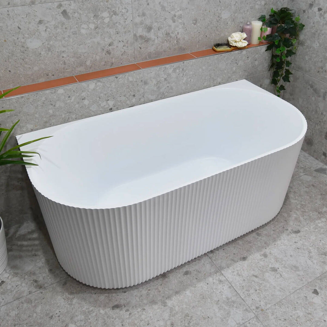 Enflair Back to Wall Fluted Groove Freestanding Bathtub 1500-1700mm