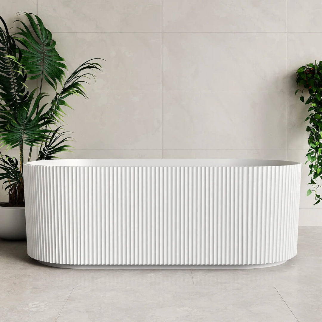 Enflair Oval Fluted Groove Freestanding Bathtub 1500-1700mm