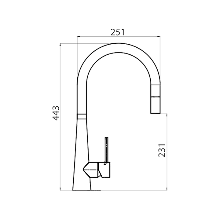 Essente Gooseneck Pull Out Sink Mixer