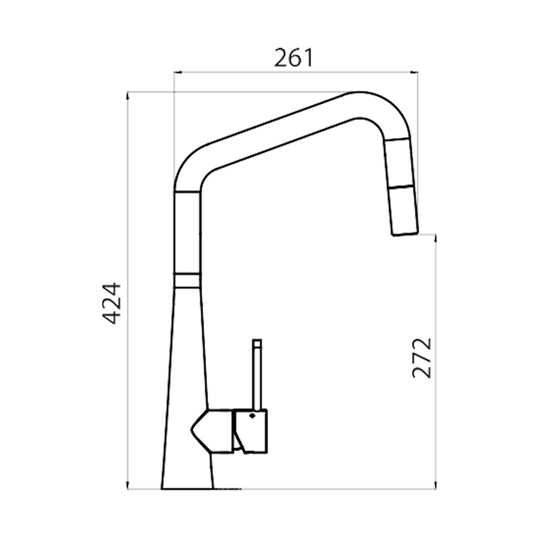 Essente Square Gooseneck Pull Out Sink Mixer