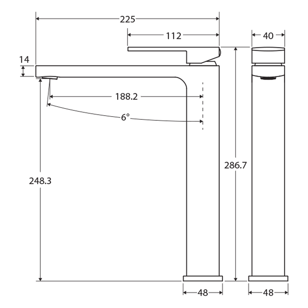 Tono Square High Rise Basin Mixer