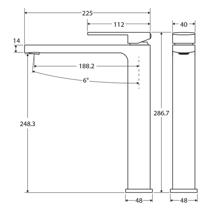 Tono Square High Rise Basin Mixer