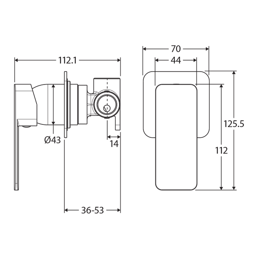 Tono Mini Backplate Shower Wall Mixer