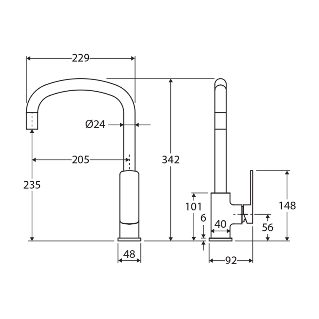 Tono Soft Square Sink Mixer