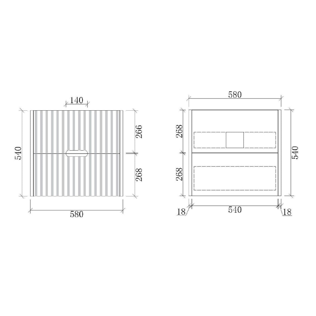 Fluted Wall Hung Ribbed Vanity Matte White (600-1500mm)