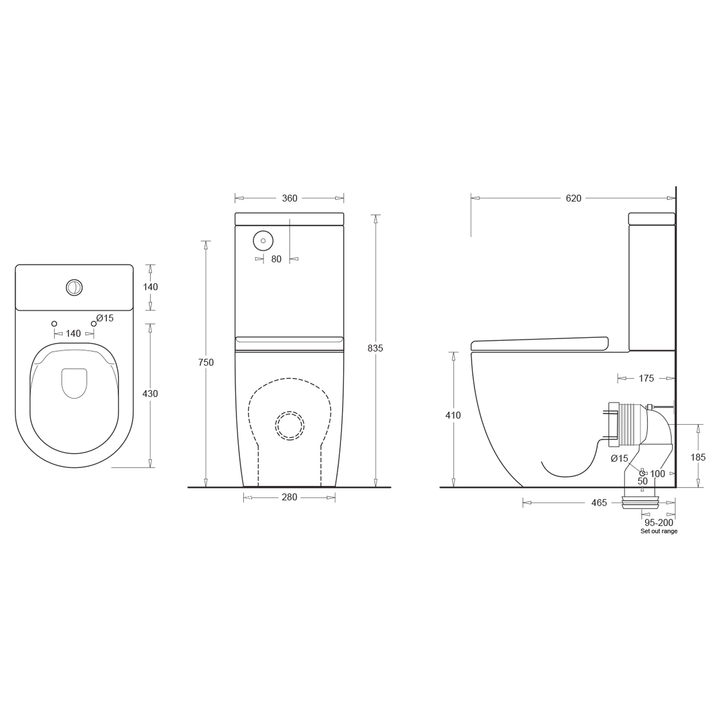 Gemelli Egg Shape Back to Wall Rimless Toilet Suite