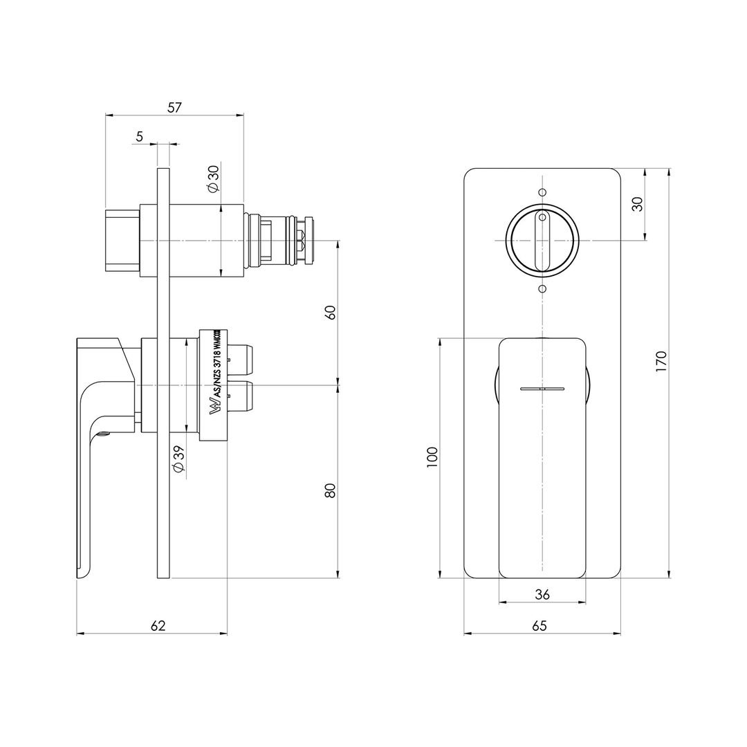 Gloss MKII SwitchMix Diverter Wall Mixer