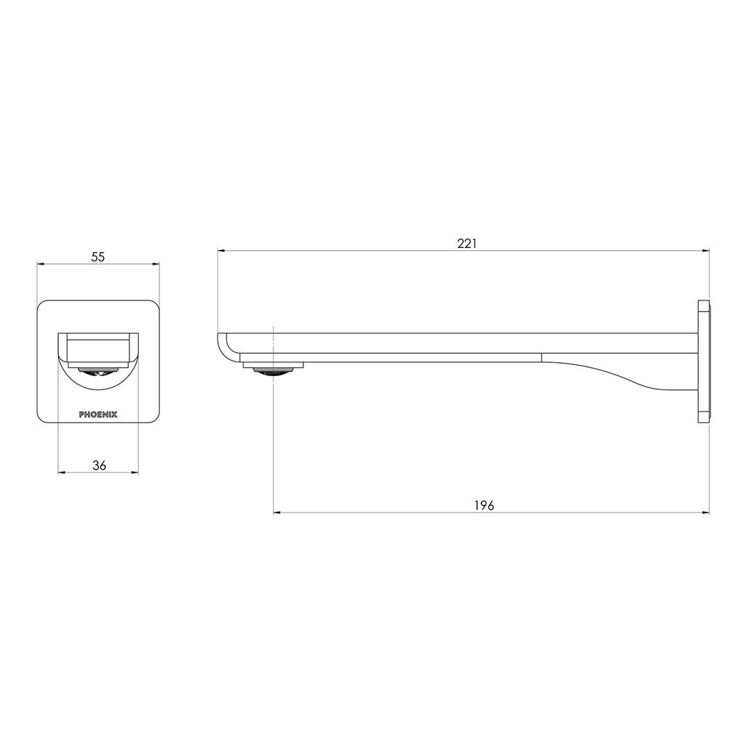 Gloss MKII Wall Spout 200mm