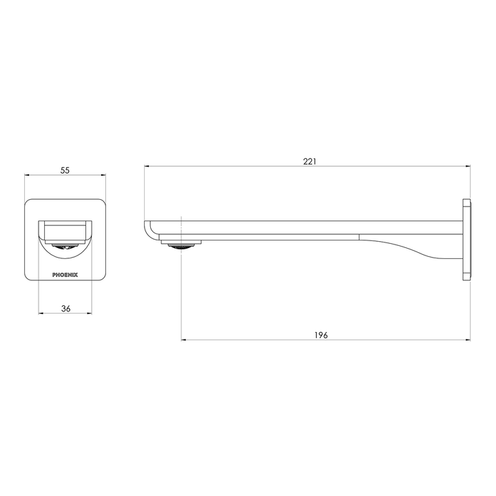 Gloss MKII Wall Spout 200mm