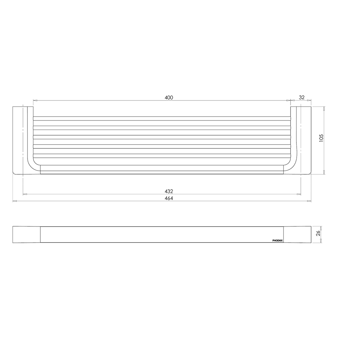 Gloss Shower Shelf 400mm