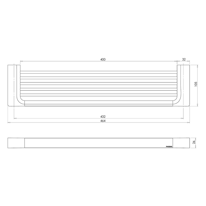 Gloss Shower Shelf 400mm