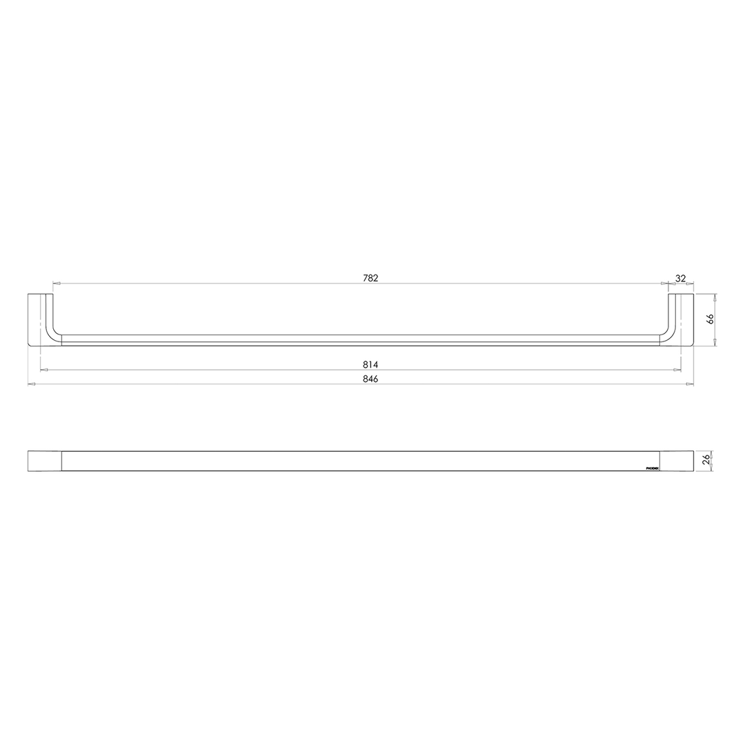 Gloss Single Towel Rail 600-800mm