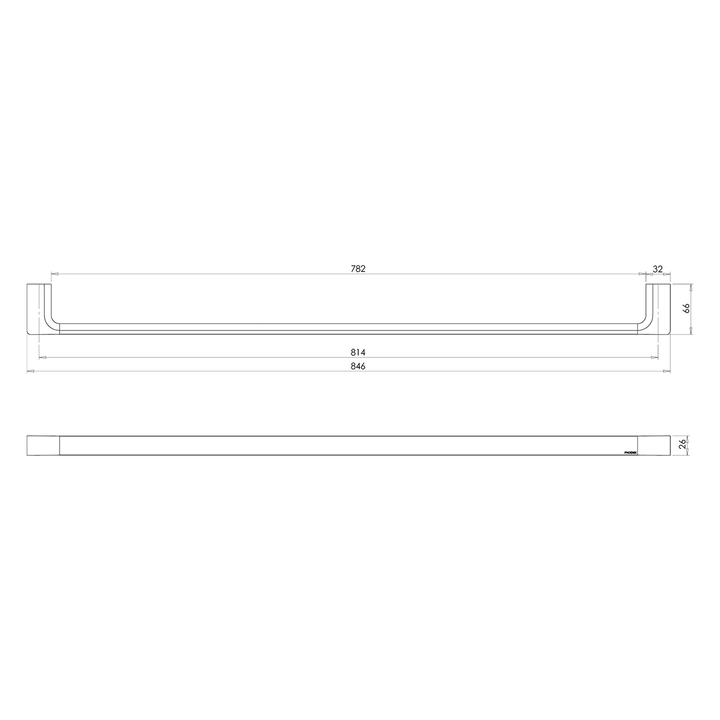 Gloss Single Towel Rail 600-800mm