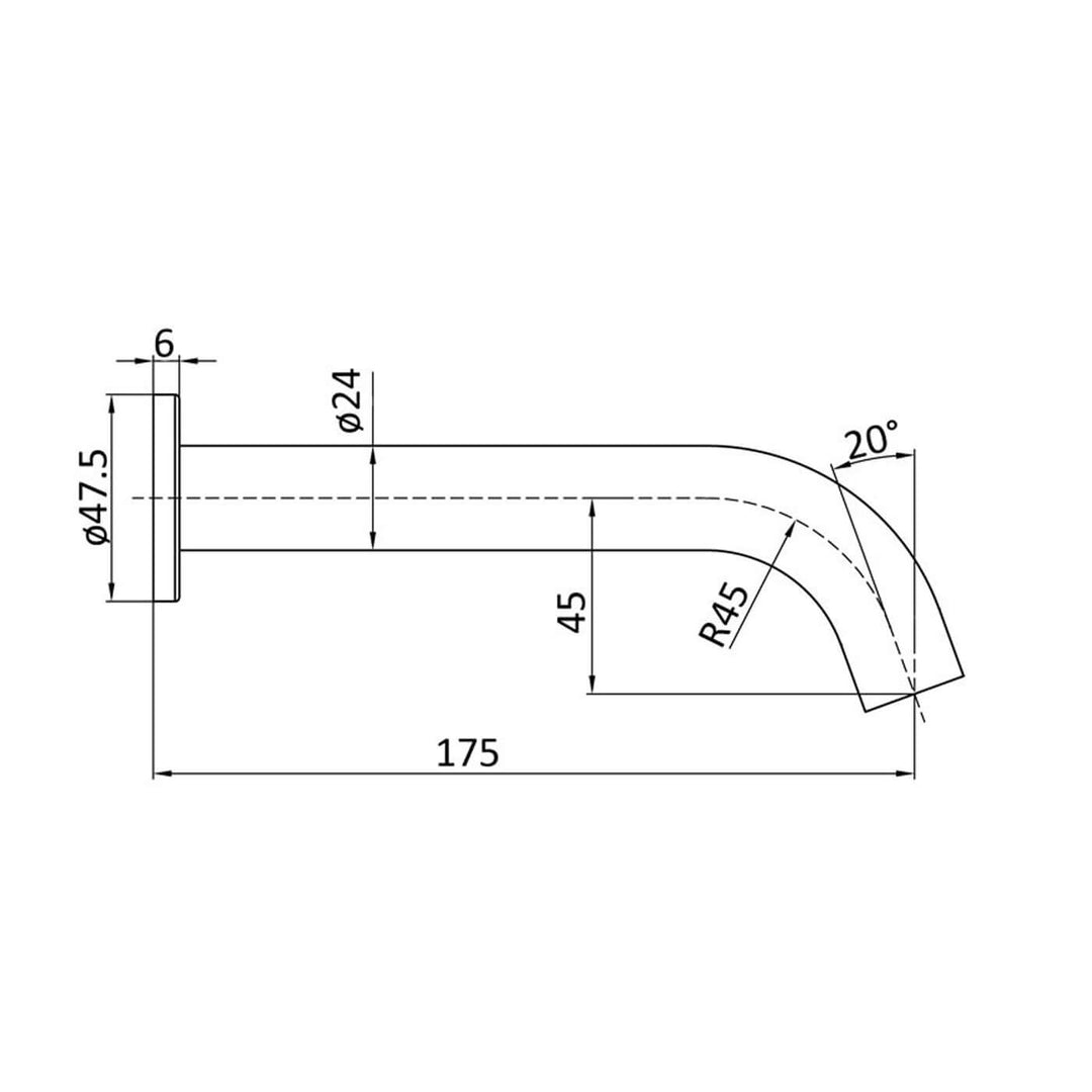 Hali Round Curved Bath Spout