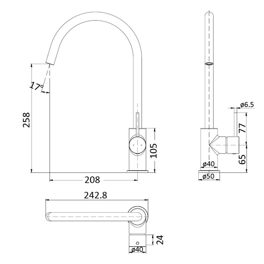 Hali Gooseneck Pin Handle Sink Mixer