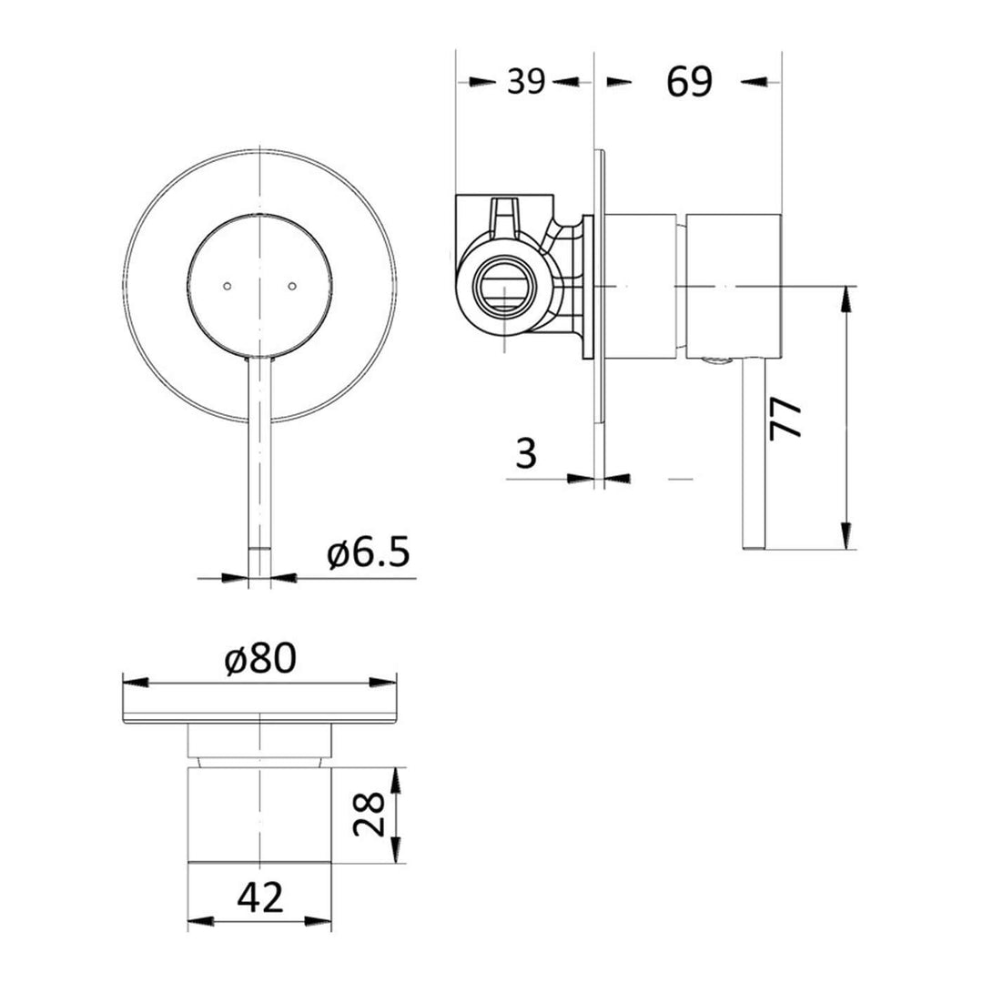 Hali Pin Handle Shower Wall Mixer