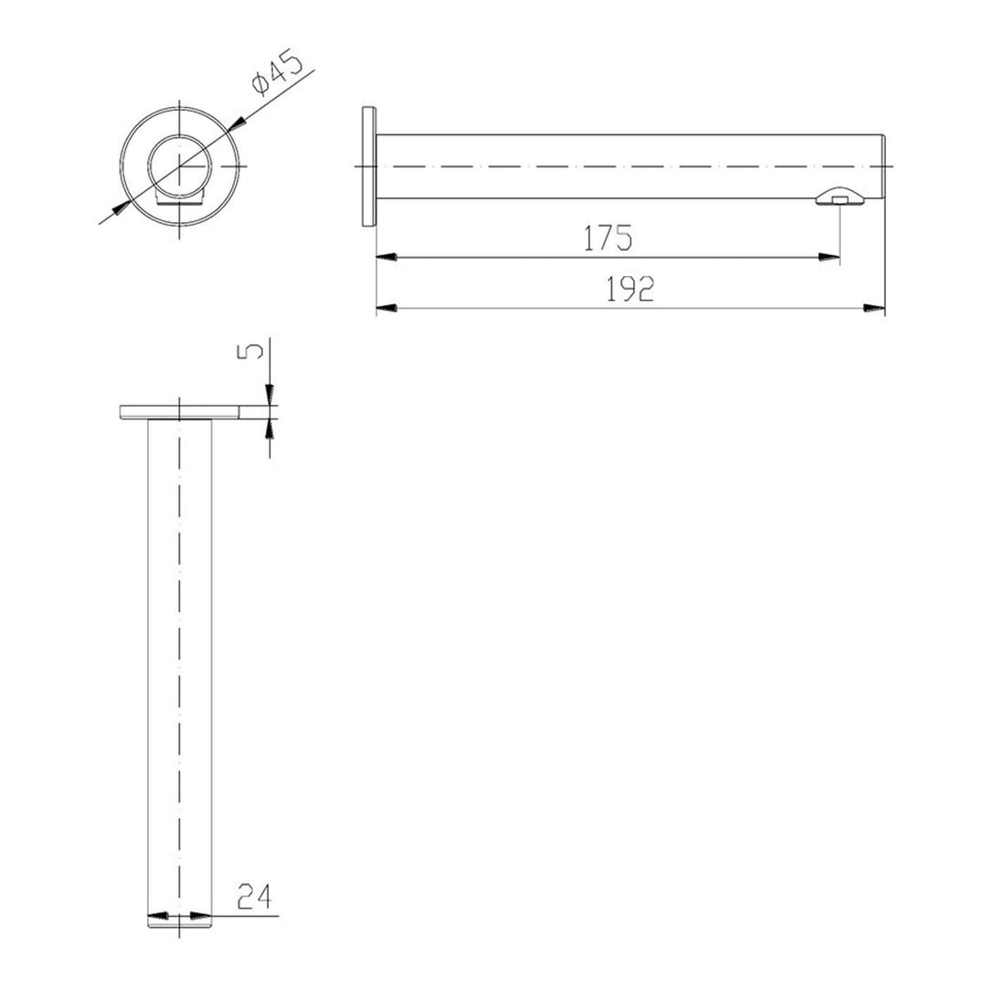 Hali Round Straight Bath Spout