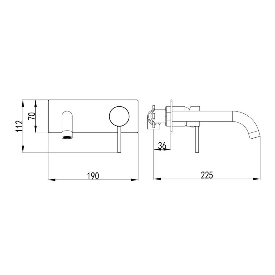 Hali Curved Spout Wall Mixer Set