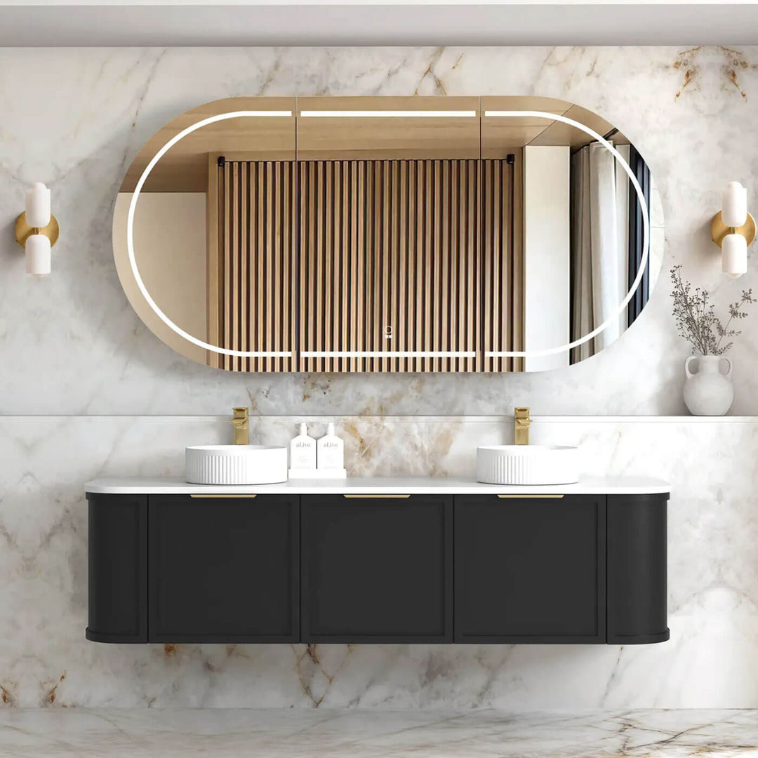 Hampshire Black Curved Wall Hung Vanity