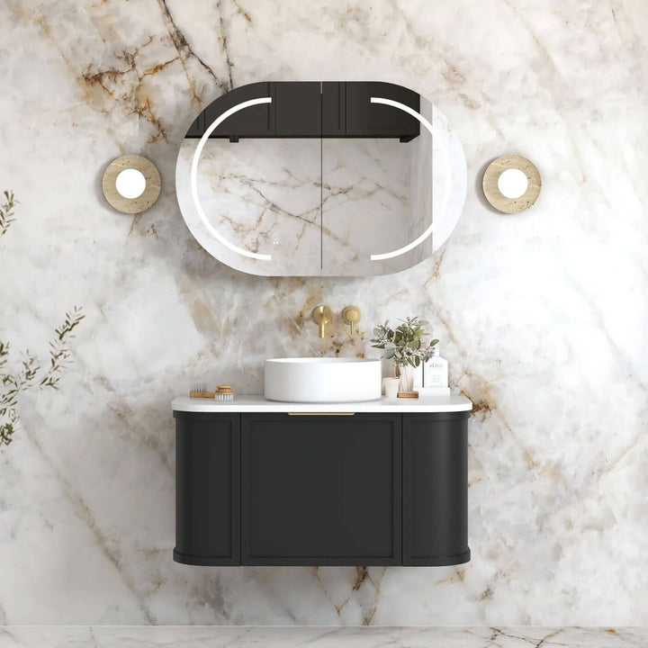 Hampshire Black Curved Wall Hung Vanity