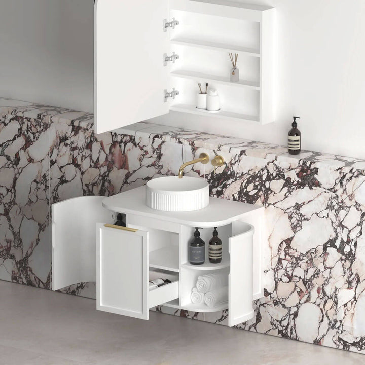 Hampshire White Curved Wall Hung Vanity