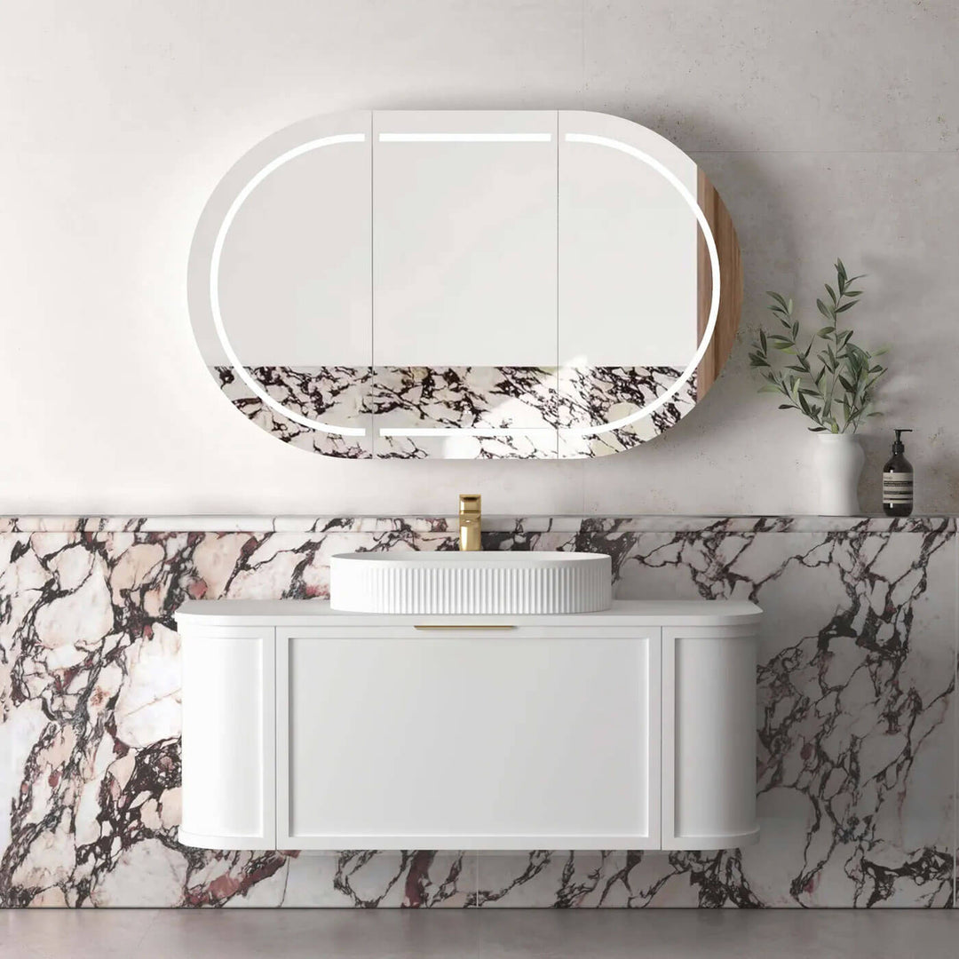 Hampshire White Curved Wall Hung Vanity