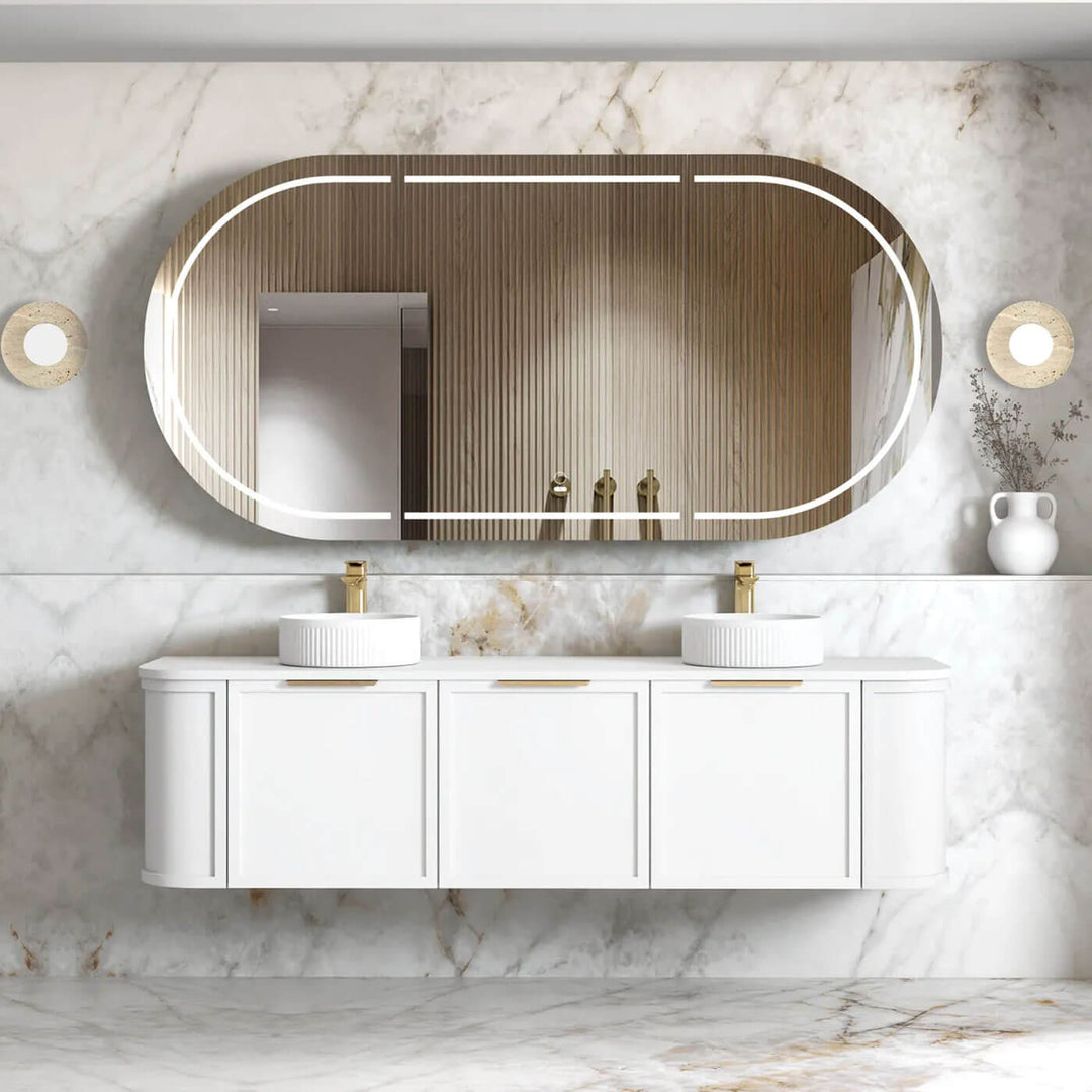 Hampshire White Curved Wall Hung Vanity