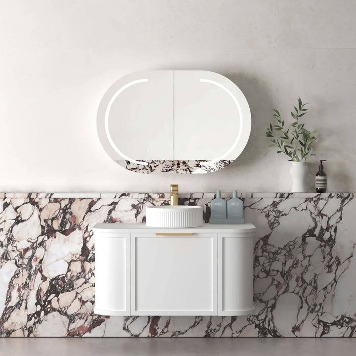 Hampshire White Curved Wall Hung Vanity