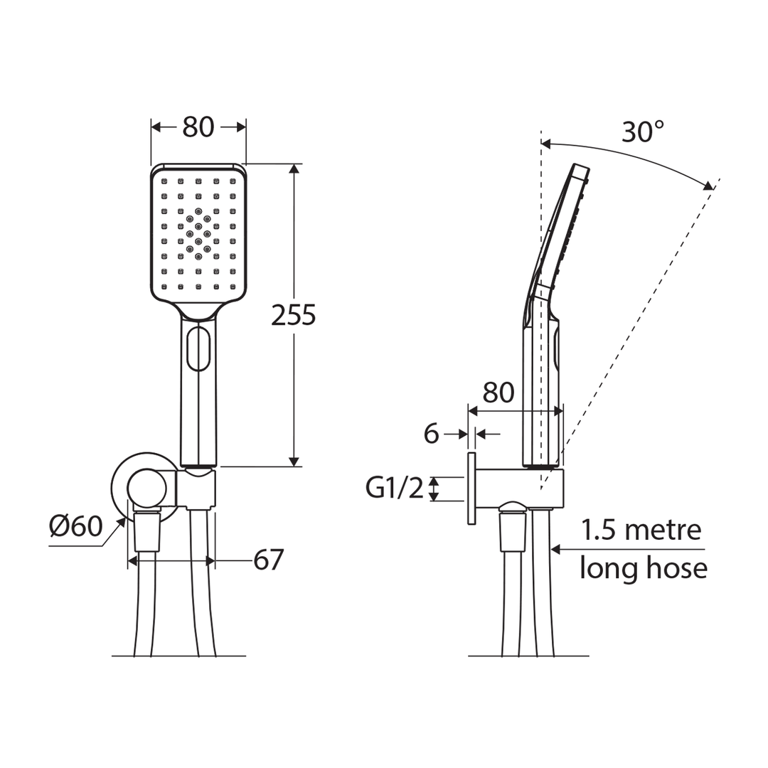 Avis Soft Square Shower Handset