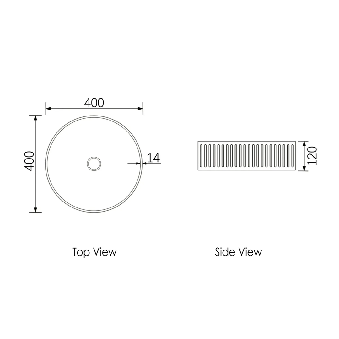 Hudson Concrete Above Counter Round Basin 400mm